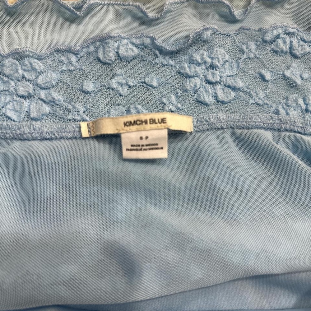Blue lace tube top with ruffle hem. S - Picture 7 of 7